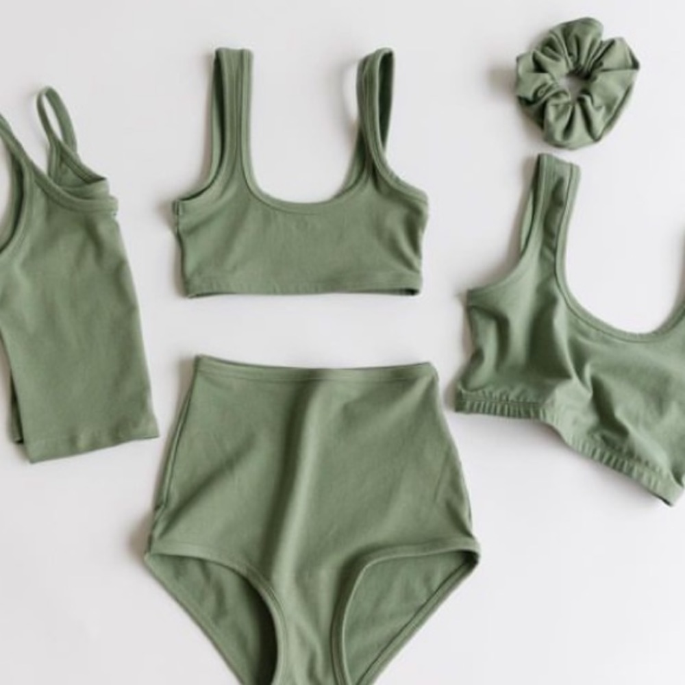 RARE ARQ wide strap bra celadon green - discontinued color
